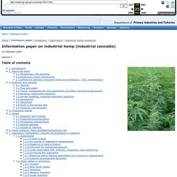 Information paper on industrial hemp (industrial cannabis)