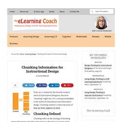 Chunking Information for Instructional Design