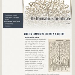 The Information is the Interface: Thesis Proposal by Artie Kuhn