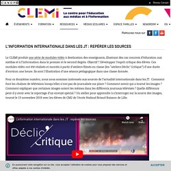 3-INFORMATION INTERNATIONALE JT : REPERER LES SOURCES - CLEMI