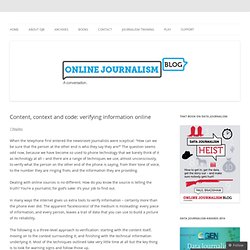 Content, context and code: verifying information online
