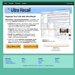 Ultra Recall - Personal information manager and knowledge organizer for Windows