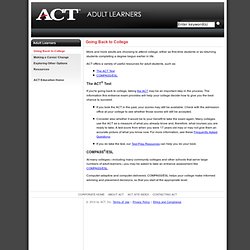s Information for Adult Learners and Workers : Going Back to College