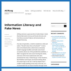 Information Literacy and Fake News
