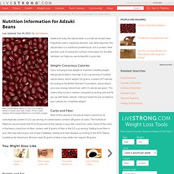 Nutrition Information Regarding Adzuki Beans