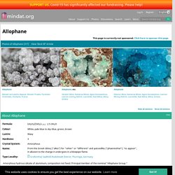 Allophane: Mineral information, data and localities.