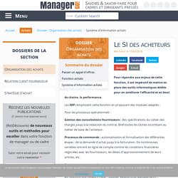 Système d'information achats et logiciels achat : ERP, e-sourcing...