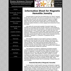 Information Sheet for Magnetic Hematite Jewelry