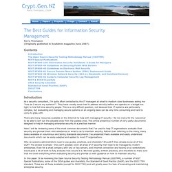 The Best Guides for Information Security Management