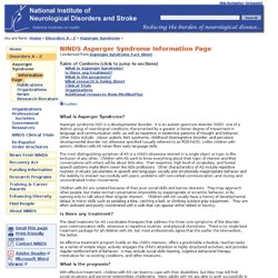 Asperger Syndrome Information Page: National Institute of ...