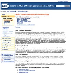 Diabetic Neuropathy Information Page