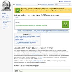 Information pack for new OERTen members