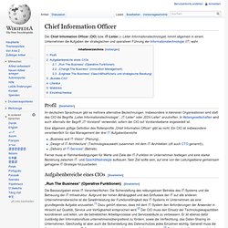 (CIO) Chief Information Officer
