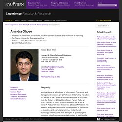 Stern - Anindya Ghose - Professor of Information, Operations, and Management Sciences and Professor of Marketing