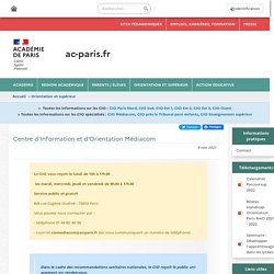 Inscriptions aux visioconférences du CIO Mediacom Paris