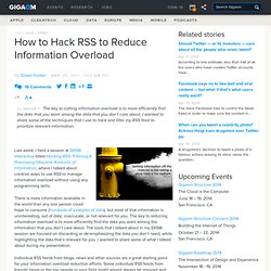 How to Hack RSS to Reduce Information Overload