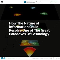 How The Nature of Information Could Resolve One of The Great Paradoxes Of Cosmology — The Physics arXiv Blog