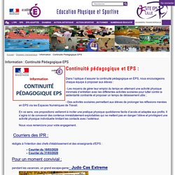 Information : Continuité Pédagogique EPS