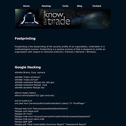 Know the Trade – Your IT Security Information Portal CISSP/CEH/CISA/Hacker and Penetration Testing Specialist