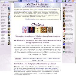 Chakras, Information on Chakras, Pictures: WSM Explains Philosophy of The Chakras