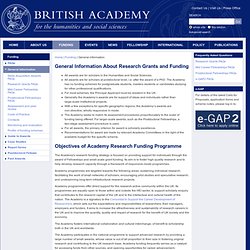 Information about the grants process of the British Academy