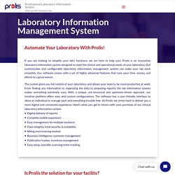 Clinical Laboratory Information Management System – Prolisphere