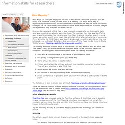 Information Skills for Researchers > Developing your ideas > Mind Mapping ™