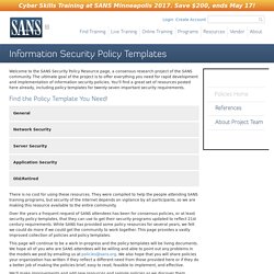 Information Security Policy Templates