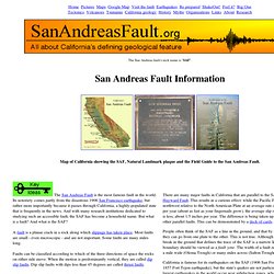 Information and resources about the San Andreas Fault