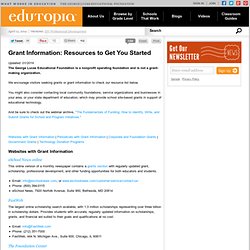 Grant Information: Resources to Get You Started