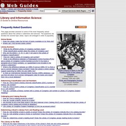 Library and Information Science: A Guide to Online Resources (Virtual Programs & Services, Library of Congress)