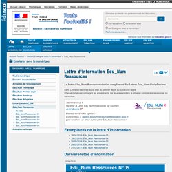 Lettre d'information Édu_Num Ressources