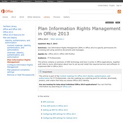 Information Rights Management plan en Office 2013