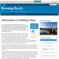 Information on Widows' Row - News