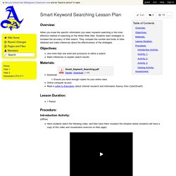 Information Technology - Smart Keyword Searching Lesson Plan