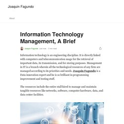 Information Technology Management, A Brief