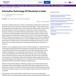 Information Technology (IT) Revolution in India