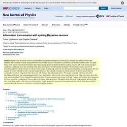 Information transmission with spiking Bayesian neurons