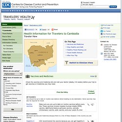 Health Information for Travelers to Cambodia - Travelers' Health - CDC