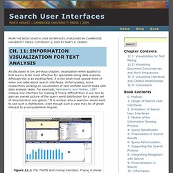 Information Visualization for Text Analysis (Ch 11)