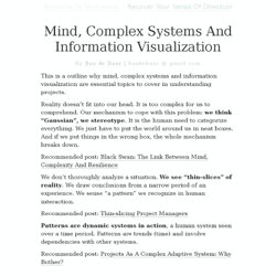 Mind, Complex Systems And Information Visualization