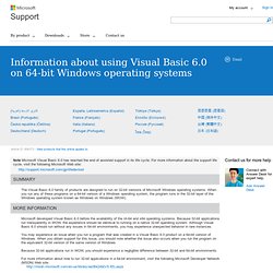 Information about using Visual Basic 6.0 on 64-bit Windows operating systems