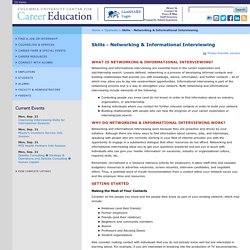 Skills - Networking & Informational Interviewing