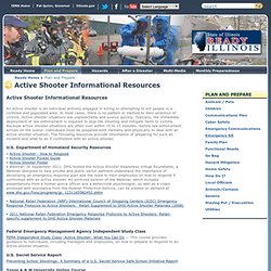 Plan and Prepare: Active Shooter Informational Resources