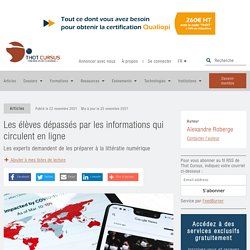 Les élèves dépassés par les informations qui circulent en ligne - Thot Cursus