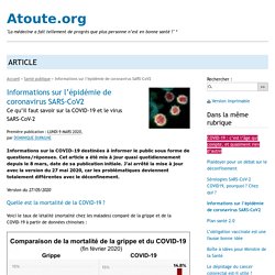 Coronavirus : La synthèse - Atoute.org
