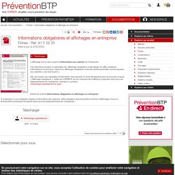 Informations obligatoires et affichages en entreprise Prévention BTP