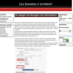 Les dangers de divulguer ses informations personnelles sur internet. - Les Dangers d'internet