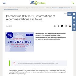 Coronavirus COVID-19 : informations et recommandations sanitaires