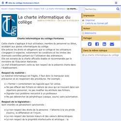 La charte informatique du collège - Site du collège Fontanes à Niort